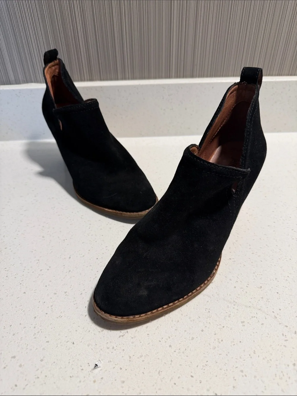 Jeffrey Campbell Black Suede Pull-On Ankle Booties